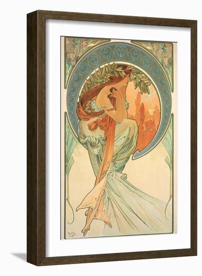 The Arts: Poetry, 1898-Alphonse Mucha-Framed Giclee Print