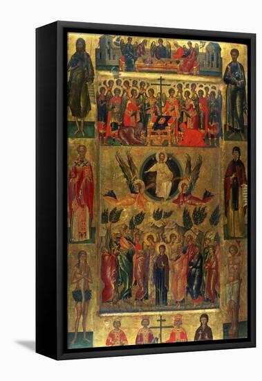 The Ascension of Christ with the Hetoimasia, 15th Century-Andreas Ritzos-Framed Stretched Canvas