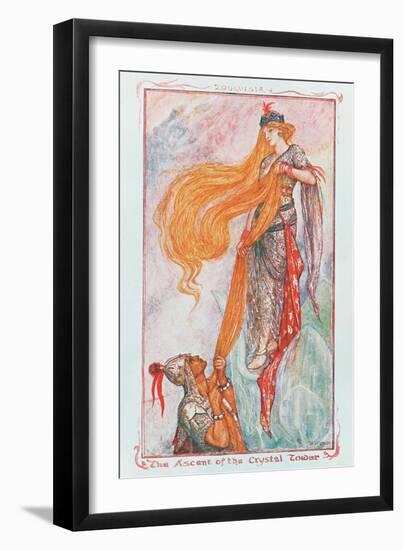 "The Ascent of the Crystal Tower", Illustration to 'Zouluisia' from One of the Coloured Fairy…-Henry Justice Ford-Framed Giclee Print