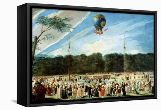 The Ascent of the Montgolfier Balloon at Aranjuez, circa 1764-Antonio Carnicero-Framed Stretched Canvas