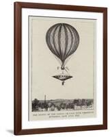 The Ascent of the Nassau Balloon with Parachute Attached, 24 July 1837-null-Framed Giclee Print