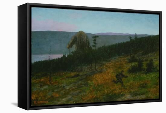 The Ash Lad and the Troll-Theodor Kittelsen-Framed Stretched Canvas