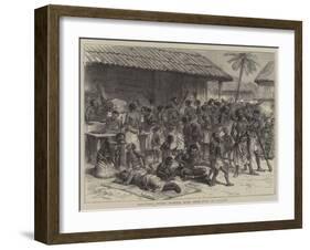 The Ashantee War, Ashantees Buying Muskets with Gold Dust at Assinee-Godefroy Durand-Framed Giclee Print