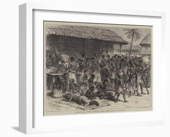 The Ashantee War, Ashantees Buying Muskets with Gold Dust at Assinee-Godefroy Durand-Framed Giclee Print