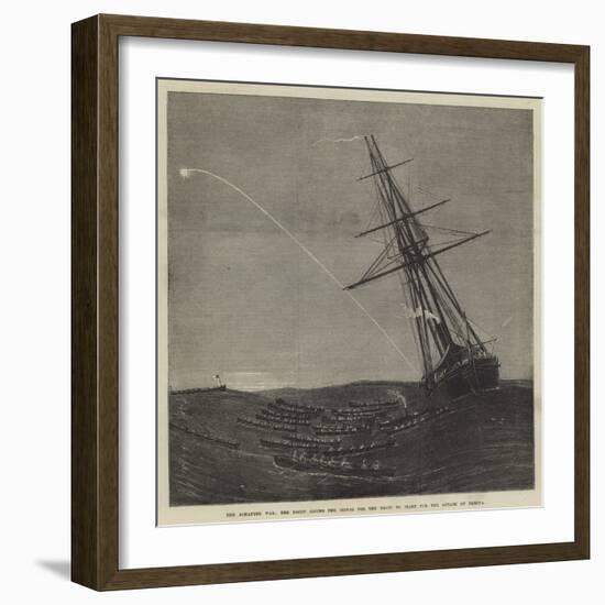 The Ashantee War, the Decoy Giving the Signal for the Boats to Start for the Attack on Elmina-null-Framed Giclee Print