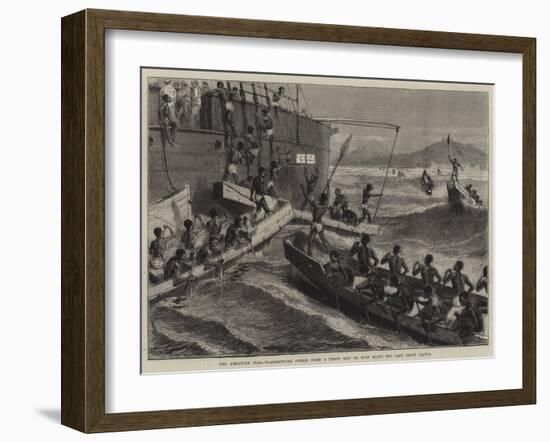 The Ashantee War, Transhipping Stores from a Troop Ship to Surf Boats Off Cape Coast Castle-null-Framed Giclee Print