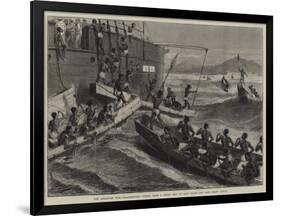 The Ashantee War, Transhipping Stores from a Troop Ship to Surf Boats Off Cape Coast Castle-null-Framed Giclee Print