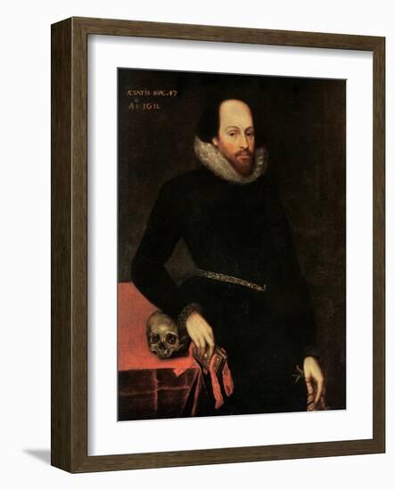 The Ashbourne Portrait of Shakespeare, 16th Century-Cornelius Ketel-Framed Giclee Print