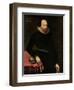 The Ashbourne Portrait of Shakespeare, 16th Century-Cornelius Ketel-Framed Premium Giclee Print