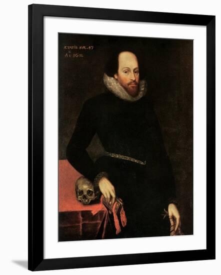 The Ashbourne Portrait of Shakespeare, 16th Century-Cornelius Ketel-Framed Giclee Print