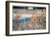 The Ashikaga Fleet Sailing into Attack Nitta, C.1840, (Colour Woodblock Print)-Kuniyoshi Utagawa-Framed Giclee Print