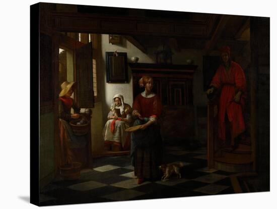 The Asparagus Vendor, 1675-80-Pieter de Hooch-Stretched Canvas