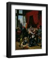 The Assassination of Brion, Tutor of Prince of Conti (1558-1614) at St. Bartholomew's Day Massacre-Joseph-Nicolas Robert-Fleury-Framed Giclee Print