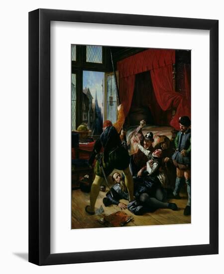 The Assassination of Brion, Tutor of Prince of Conti (1558-1614) at St. Bartholomew's Day Massacre-Joseph-Nicolas Robert-Fleury-Framed Giclee Print