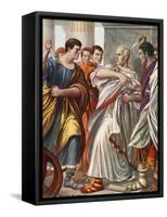 The Assassination of Julius Caesar-Tancredi Scarpelli-Framed Stretched Canvas