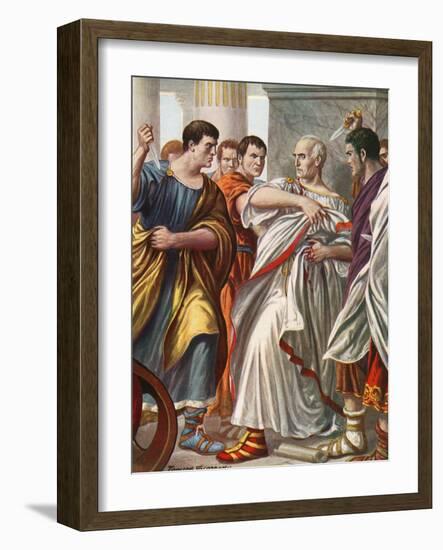 The Assassination of Julius Caesar-Tancredi Scarpelli-Framed Giclee Print