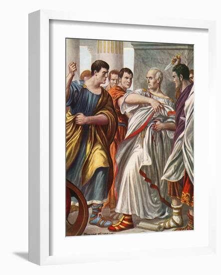 The Assassination of Julius Caesar-Tancredi Scarpelli-Framed Giclee Print