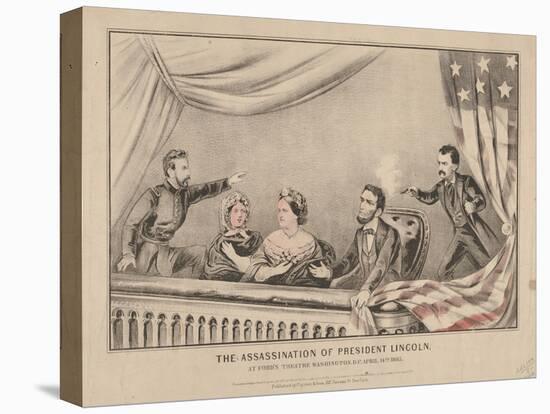 The Assassination of President Lincoln at Ford's Theatre, Washington, 1865-N. and Ives, J.M. Currier-Stretched Canvas