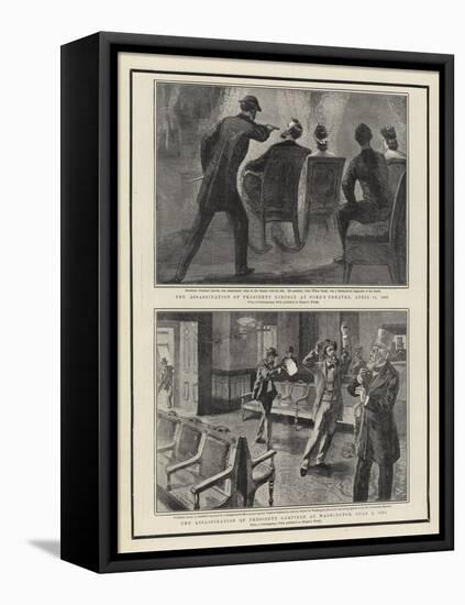 The Assassination of President Lincoln at Ford's Theatre-William Allen Rogers-Framed Stretched Canvas