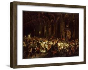 The Assassination of the Bishop of Liège-Eugene Delacroix-Framed Giclee Print