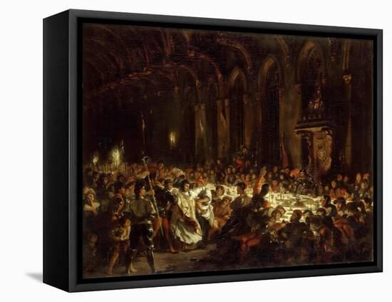 The Assassination of the Bishop of Liège-Eugene Delacroix-Framed Stretched Canvas