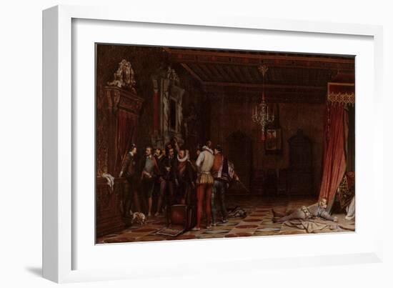 The Assassination of the Duke of Guise at the Château of Blois in 1588, 1834-Paul Hippolyte Delaroche-Framed Giclee Print