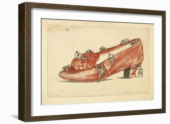 The Assault of the Shoe, 1888-Henri-Charles Guérard-Framed Giclee Print