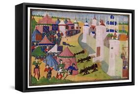 The Assault on the Strong Town of Afrique, 15th Century-null-Framed Stretched Canvas