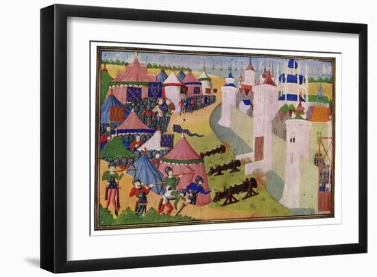 The Assault on the Strong Town of Afrique, 15th Century-null-Framed Premium Giclee Print