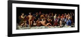 The Assembly of the Gods, after the Frescoes in the Loggia of the Farnesina in Rome-Raphael-Framed Giclee Print