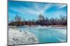 The Assiniboine Park Pavilion seen across the Duck Pond skating rink at Assiniboine Park-Barry Davis-Mounted Photographic Print