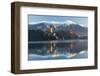 The Assumption of Mary Pilgrimage Church on Lake Bled and Bled Castle, Bled, Slovenia, Europe-Miles Ertman-Framed Photographic Print