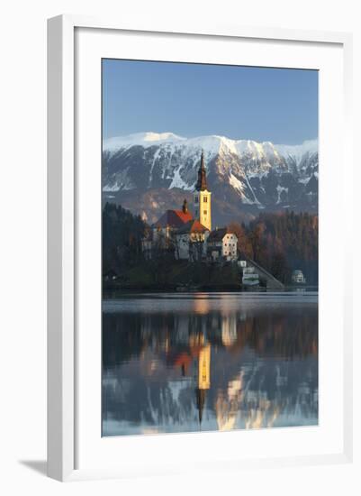 The Assumption of Mary Pilgrimage Church on Lake Bled, Bled, Slovenia, Europe-Miles Ertman-Framed Photographic Print