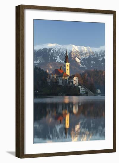 The Assumption of Mary Pilgrimage Church on Lake Bled, Bled, Slovenia, Europe-Miles Ertman-Framed Photographic Print