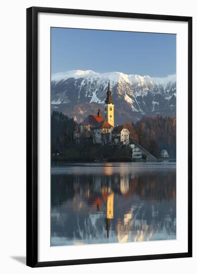 The Assumption of Mary Pilgrimage Church on Lake Bled, Bled, Slovenia, Europe-Miles Ertman-Framed Photographic Print