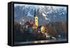 The Assumption of Mary Pilgrimage Church on Lake Bled, Bled, Slovenia, Europe-Miles Ertman-Framed Stretched Canvas