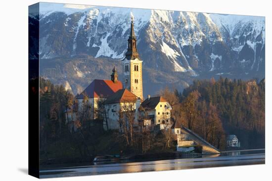 The Assumption of Mary Pilgrimage Church on Lake Bled, Bled, Slovenia, Europe-Miles Ertman-Stretched Canvas