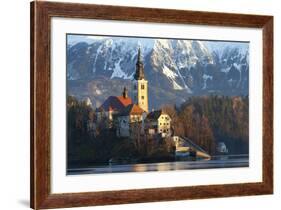 The Assumption of Mary Pilgrimage Church on Lake Bled, Bled, Slovenia, Europe-Miles Ertman-Framed Photographic Print