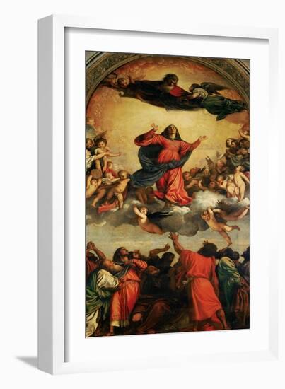 The Assumption of the Virgin, 1516-18-Titian (Tiziano Vecelli)-Framed Giclee Print