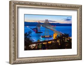 The Astoria-Megler Bridge over the Columbia River, Astoria, Oregon, USA-Mark A Johnson-Framed Photographic Print