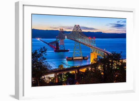 The Astoria-Megler Bridge over the Columbia River, Astoria, Oregon, USA-Mark A Johnson-Framed Photographic Print