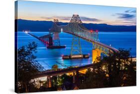 The Astoria-Megler Bridge over the Columbia River, Astoria, Oregon, USA-Mark A Johnson-Stretched Canvas