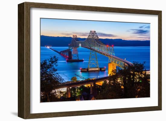 The Astoria-Megler Bridge over the Columbia River, Astoria, Oregon, USA-Mark A Johnson-Framed Photographic Print