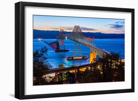 The Astoria-Megler Bridge over the Columbia River, Astoria, Oregon, USA-Mark A Johnson-Framed Photographic Print