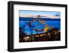 The Astoria-Megler Bridge over the Columbia River, Astoria, Oregon, USA-Mark A Johnson-Framed Premium Photographic Print