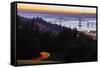 The Astoria-Megler Bridge over the Columbia River & the town of Astoria, Oregon, USA-Mark A Johnson-Framed Stretched Canvas