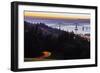 The Astoria-Megler Bridge over the Columbia River & the town of Astoria, Oregon, USA-Mark A Johnson-Framed Photographic Print