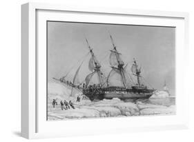 The Astrolabe in Pack-Ice, 9th February, 1838-Auguste Etienne Francois Mayer-Framed Giclee Print