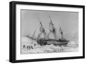 The Astrolabe in Pack-Ice, 9th February, 1838-Auguste Etienne Francois Mayer-Framed Premium Giclee Print