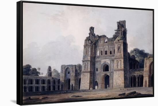 The Atala Mosque, Jaunpur, Uttar Pradesh, (Pencil, Pen and Black Ink, W/C)-Thomas & William Daniell-Framed Stretched Canvas